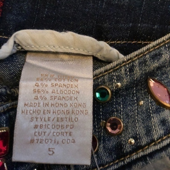 NWT Baby Phat boot cut Rhinestone sparkle embroidered pocket blue jeans sz 5 - Picture 5 of 16
